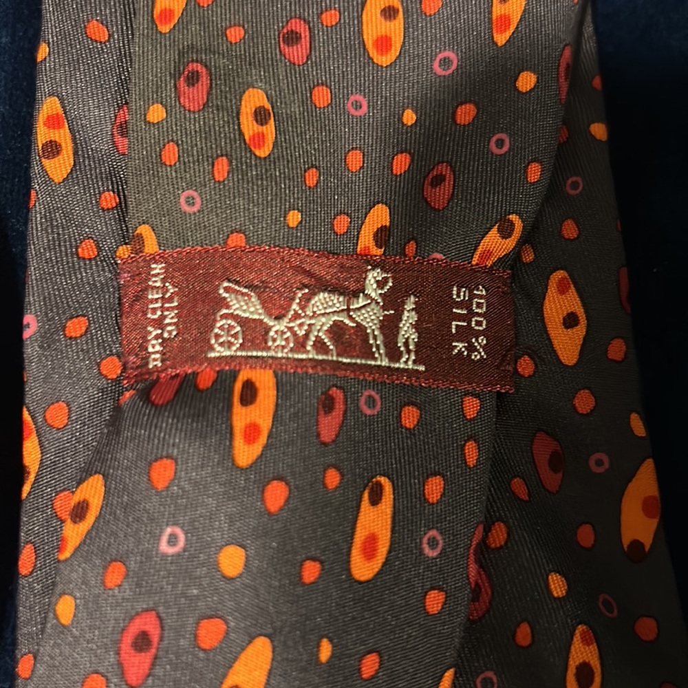 Hermes tie orange pattern - Picture 4 of 5